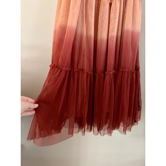 ANTHROPOLPOGIE Let Me Be Ombre Tulle Maxi Skirt | Red Motif | XL | NWOT - Picture 8 of 10